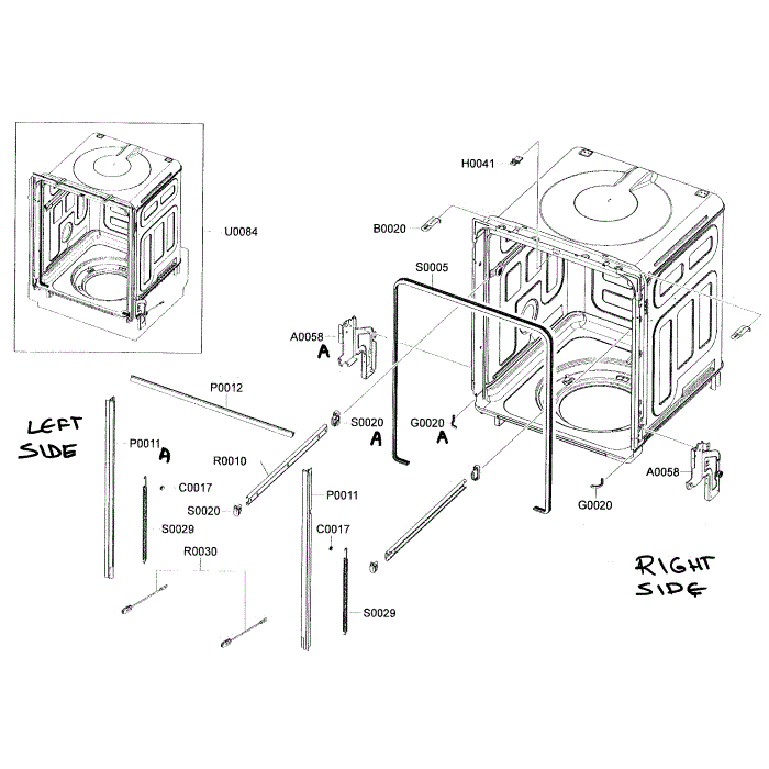 Tub Assembly Diagram and Parts List for DMR77LHS XAA-00 Samsung Dishwasher