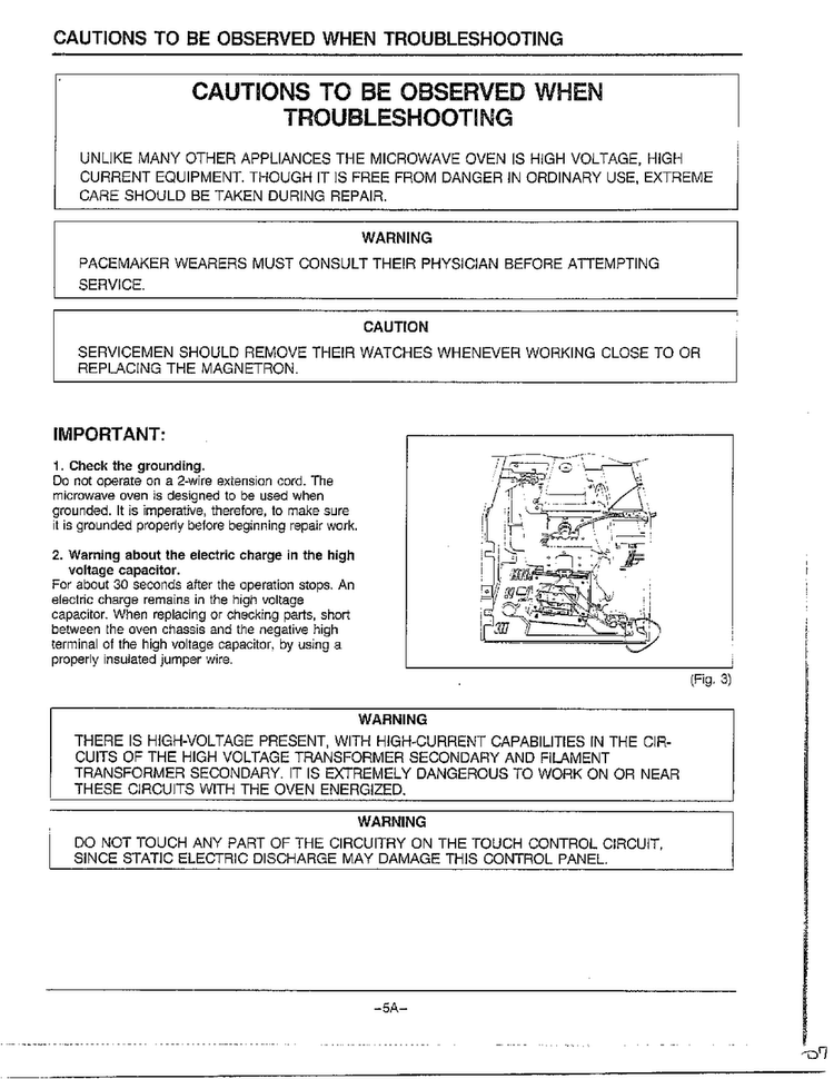 Cautions Diagram and Parts List for MW2170U XAA Samsung Microwave