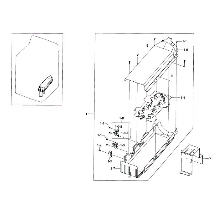 Duct Heater-Electric Diagram and Parts List for DV45H7200EW A2-00 Samsung Dryer