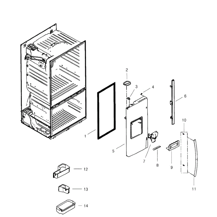 Left Door Diagram and Parts List for RF268ACWP XAA-01 Samsung Refrigerator
