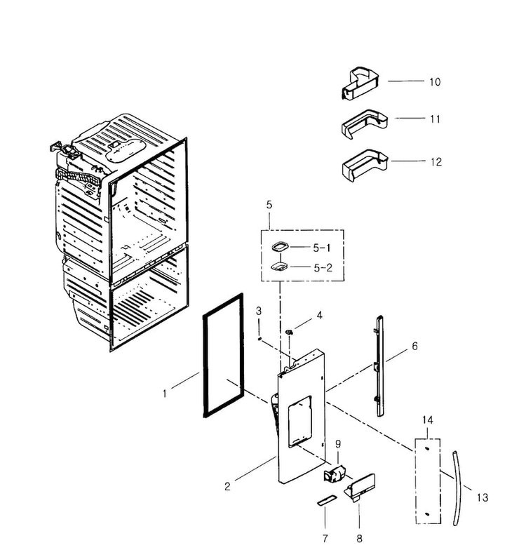 Left Door Diagram and Parts List for RFG296HDPN XAA-0001 Samsung Refrigerator