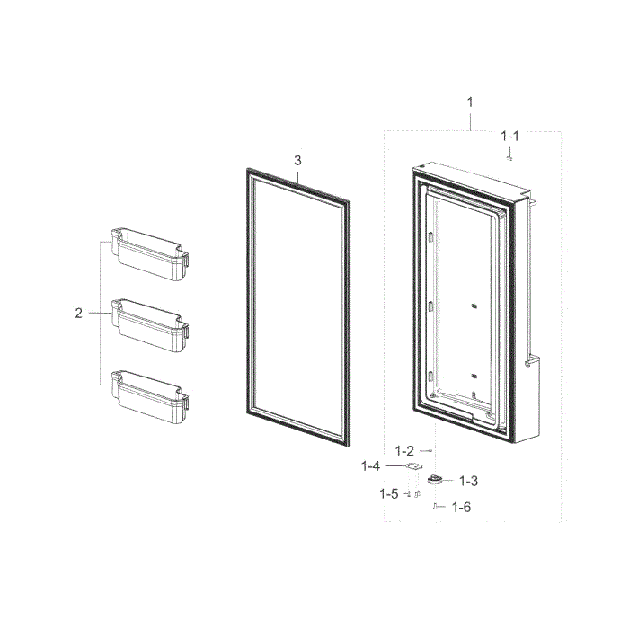 Freezer Door R Diagram and Parts List for RF23J9011SG AA-04 Samsung Refrigerator