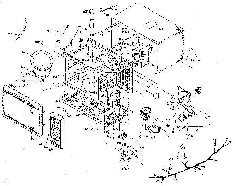 Cavity & Base Plate Diagram and Parts List for 4018922980  Kenmore Microwave