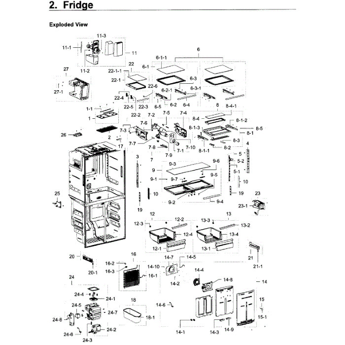 Refrigerator Diagram and Parts List for RF23J9011SG AA-05 Samsung Refrigerator