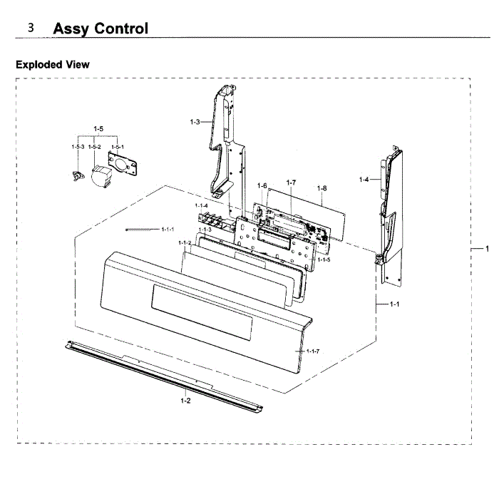 Control Diagram and Parts List for NX58K7850SG AA-00 Samsung Range