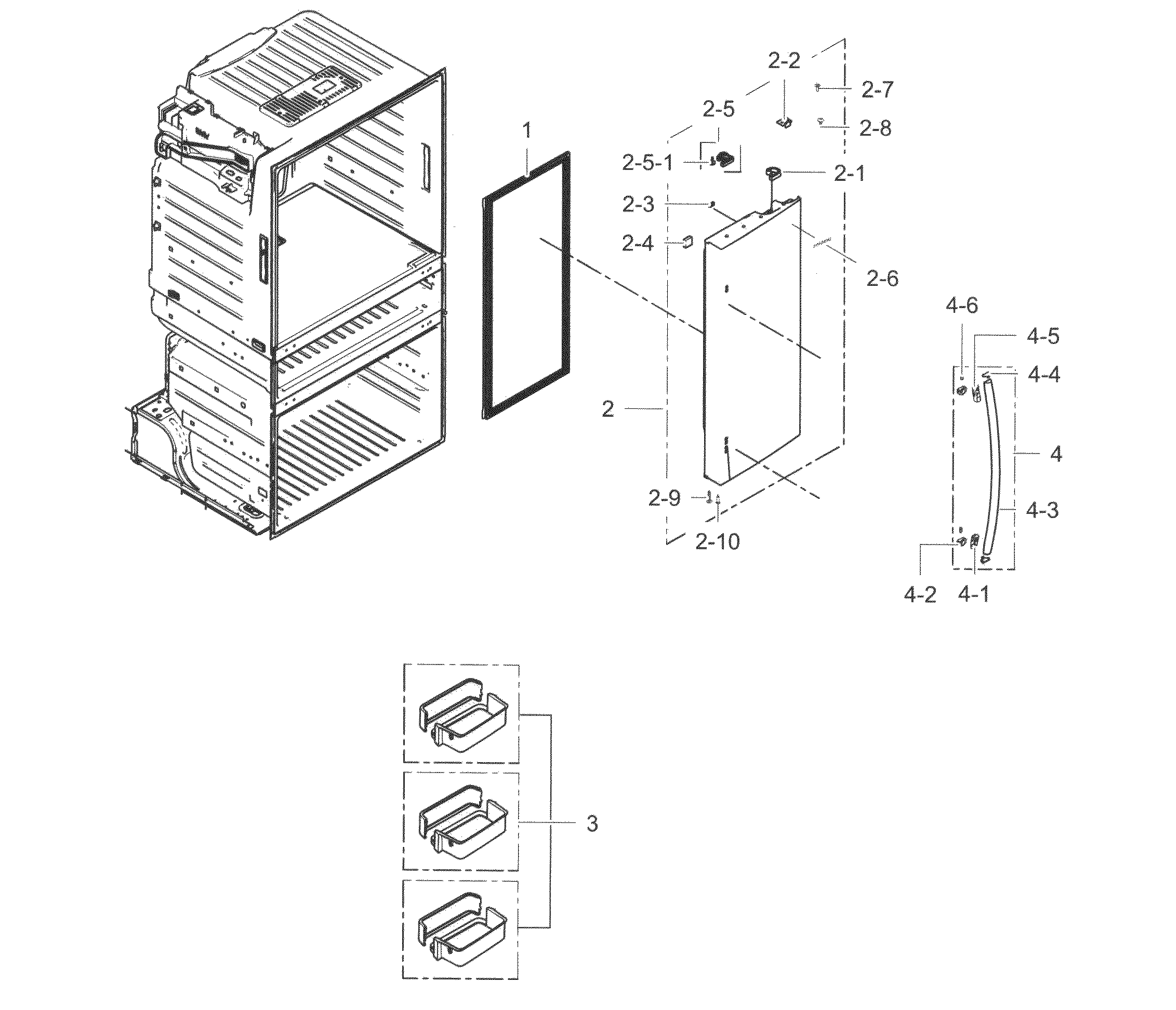 Fridge Door R Diagram and Parts List for RF28HMELBSR AA-0003 Samsung Refrigerator