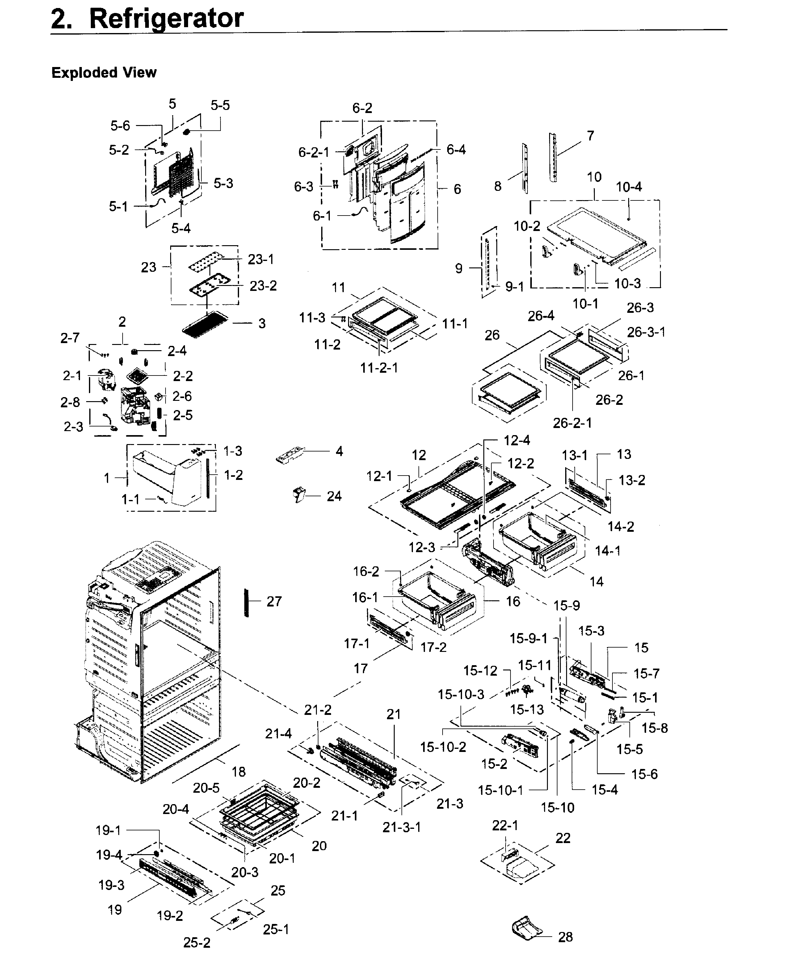 Refrigerator Diagram and Parts List for RF28JBEDBSR AA-0003 Samsung Refrigerator