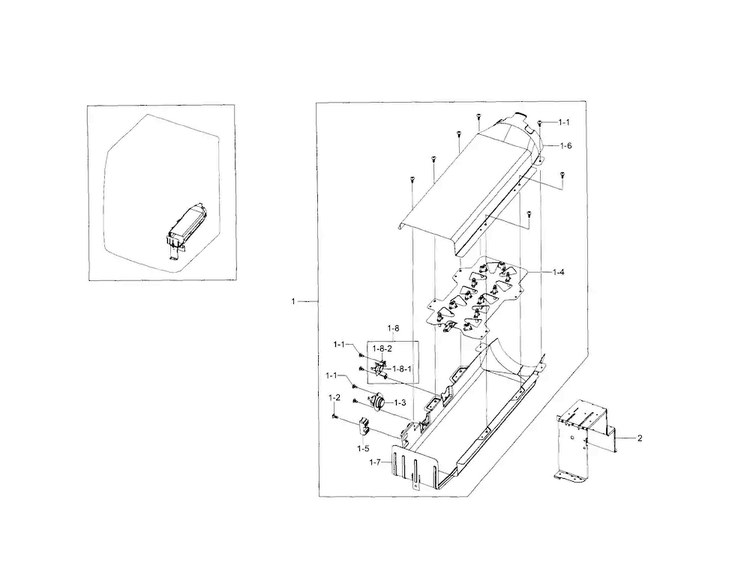 Duct Heater Diagram and Parts List for DV5471AEW XAA-0003 Samsung Dryer