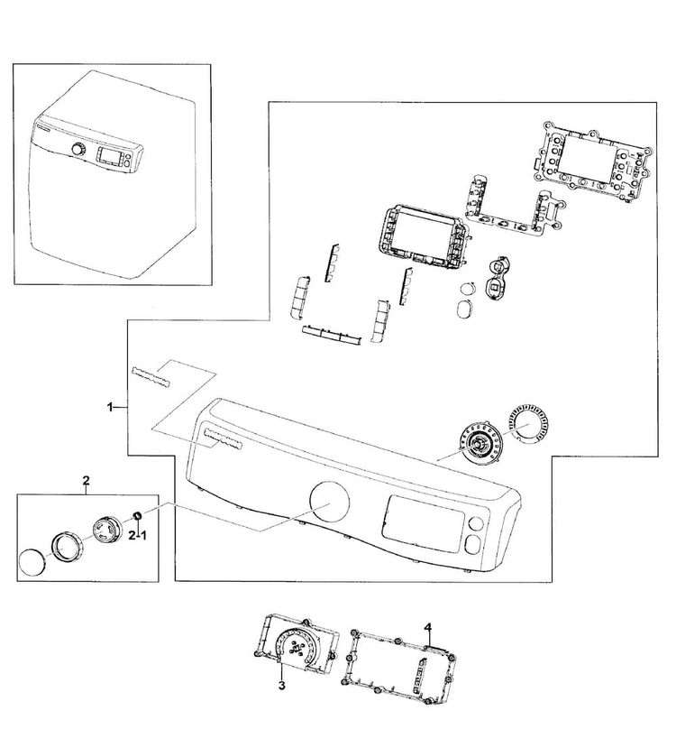 Control Panel Diagram and Parts List for DV511AGW XAA-0002 Samsung Dryer