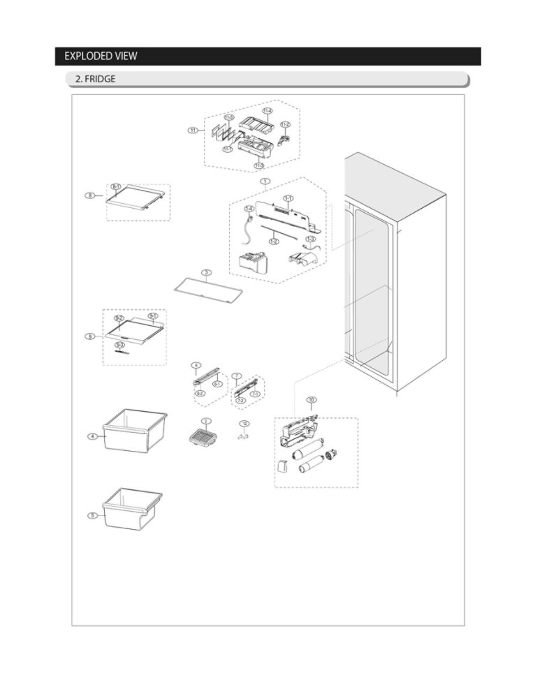 Refrigerator Parts Diagram and Parts List for RS25J500DSR BY-00 Samsung Refrigerator