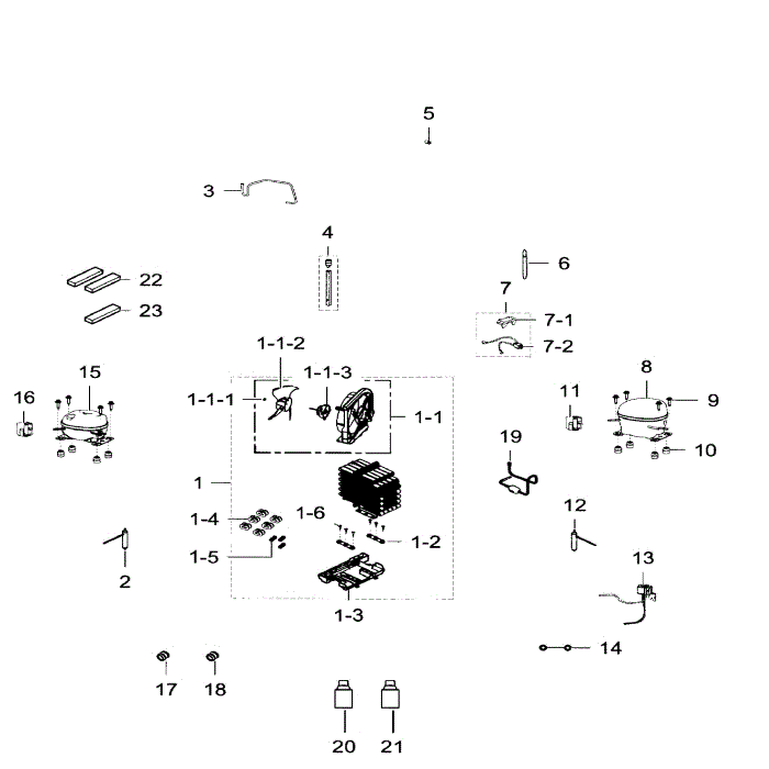 Cycle Diagram and Parts List for RF34H9960S4 AA-03 Samsung Refrigerator