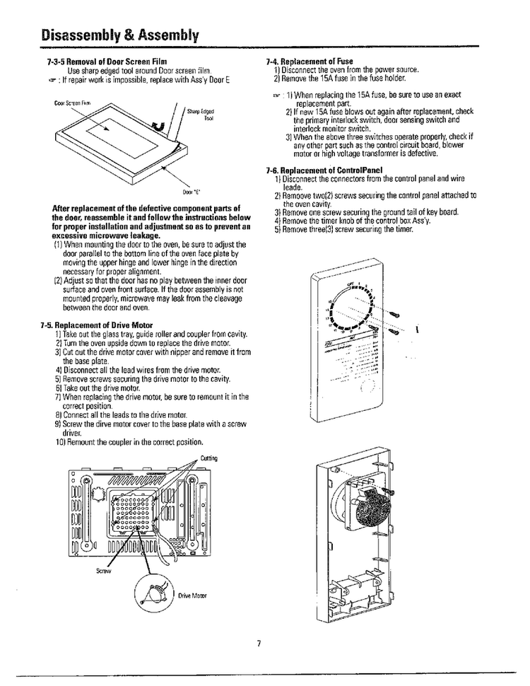 Precaution/specifications Page 6 Diagram and Parts List for MW3050W XAA Samsung Microwave