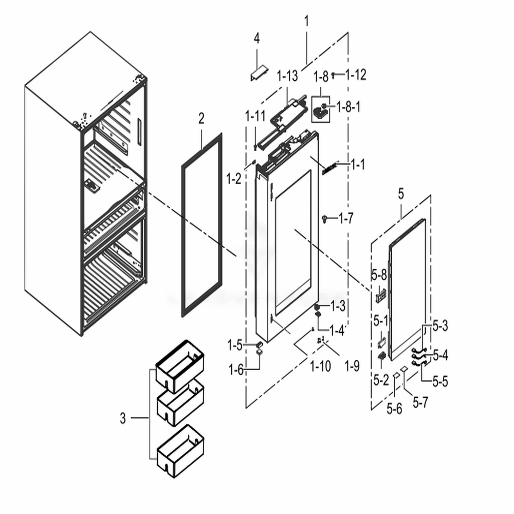 Refrigerator-Door-R Diagram and Parts List for RF23M8570SG (AA)(0002) Samsung Refrigerator