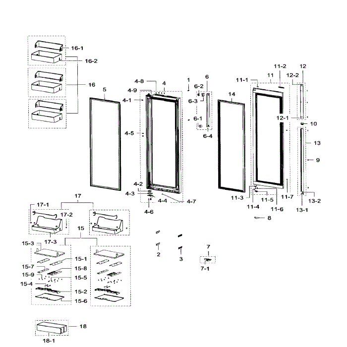 Right Door Diagram and Parts List for RH29H9000SR AA-02 Samsung Refrigerator