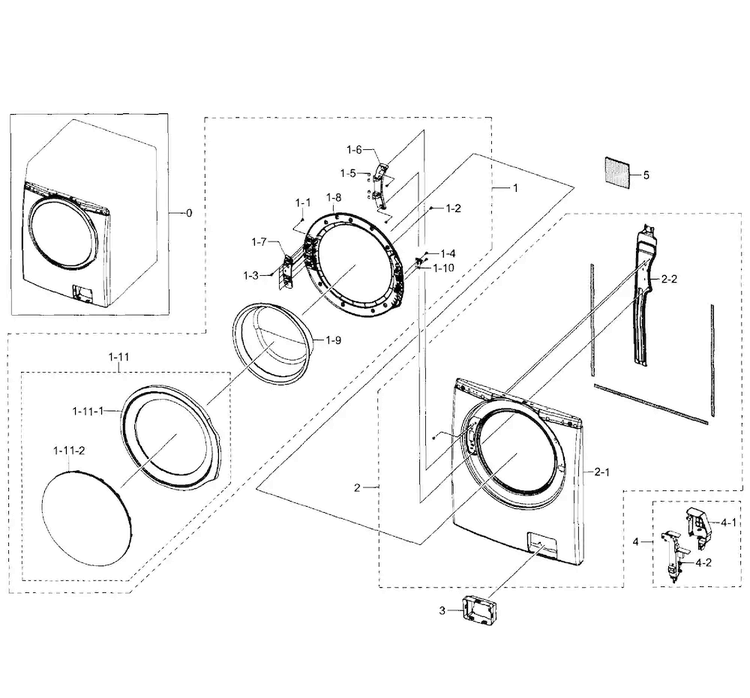 Frame Diagram and Parts List for WF350ANR XAA-0004 Samsung Washer