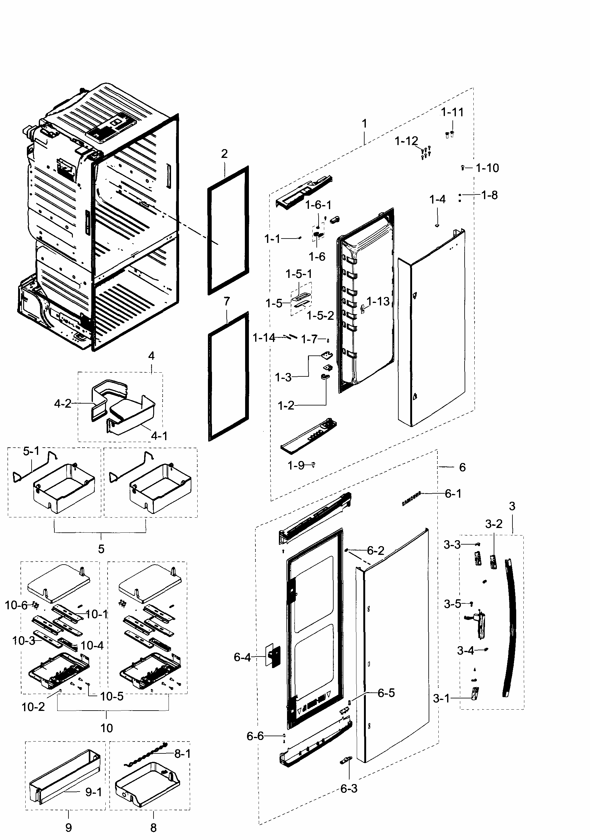 Right Door Diagram and Parts List for RF28HDEDPBC AA-0003 Samsung Refrigerator