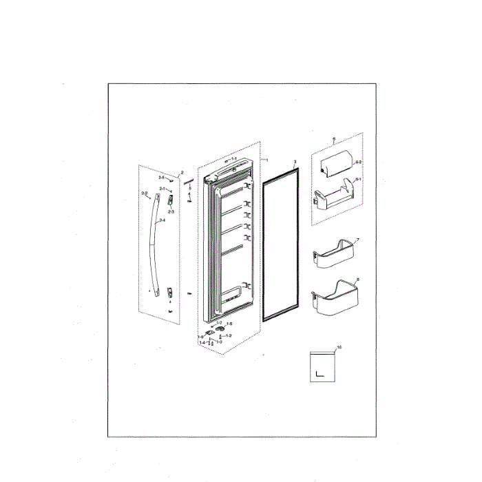 Fridge Door Right Diagram and Parts List for RF18HFENBSR AA-00 Samsung Refrigerator