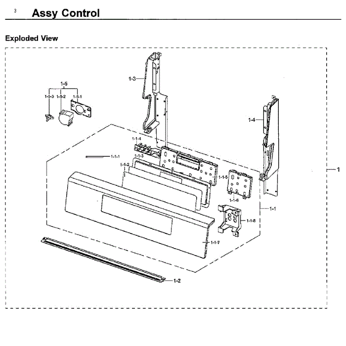 Control Diagram and Parts List for NX58J7750SS AA-01 Samsung Range
