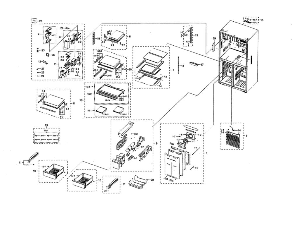 Refrigerator / Icemaker Diagram and Parts List for RF28N9780SR AA-00 Samsung Refrigerator