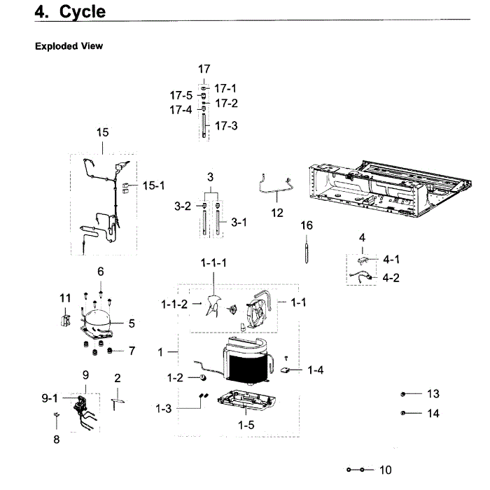 Cycle Diagram and Parts List for RF22K9381SG AA-02 Samsung Refrigerator