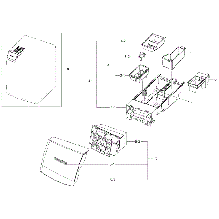 Drawer Diagram and Parts List for WF457ARGSGR A2-00 Samsung Washer