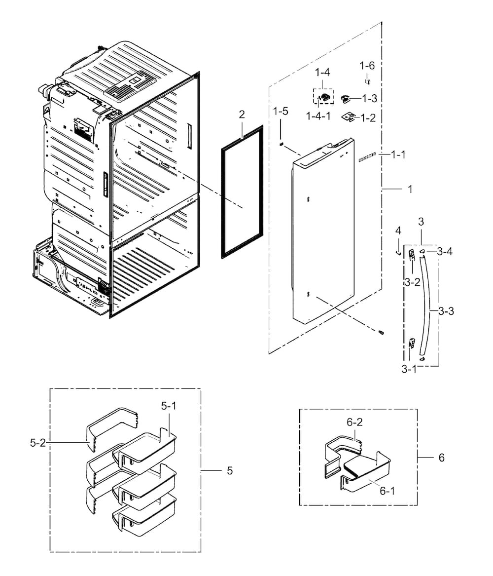 Fridge Door R Diagram and Parts List for RF28HFEDBSR AA-0000 Samsung Refrigerator