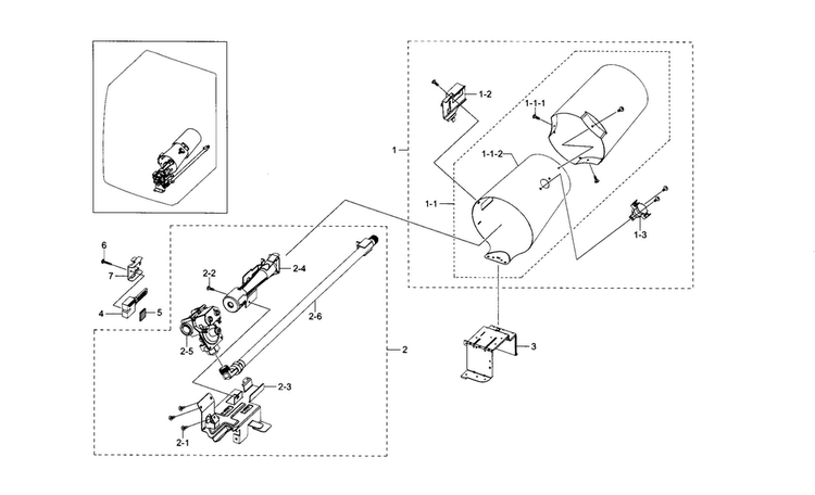 Duct & Burner Diagram and Parts List for DV433GTGJWR A1-0001 Samsung Dryer