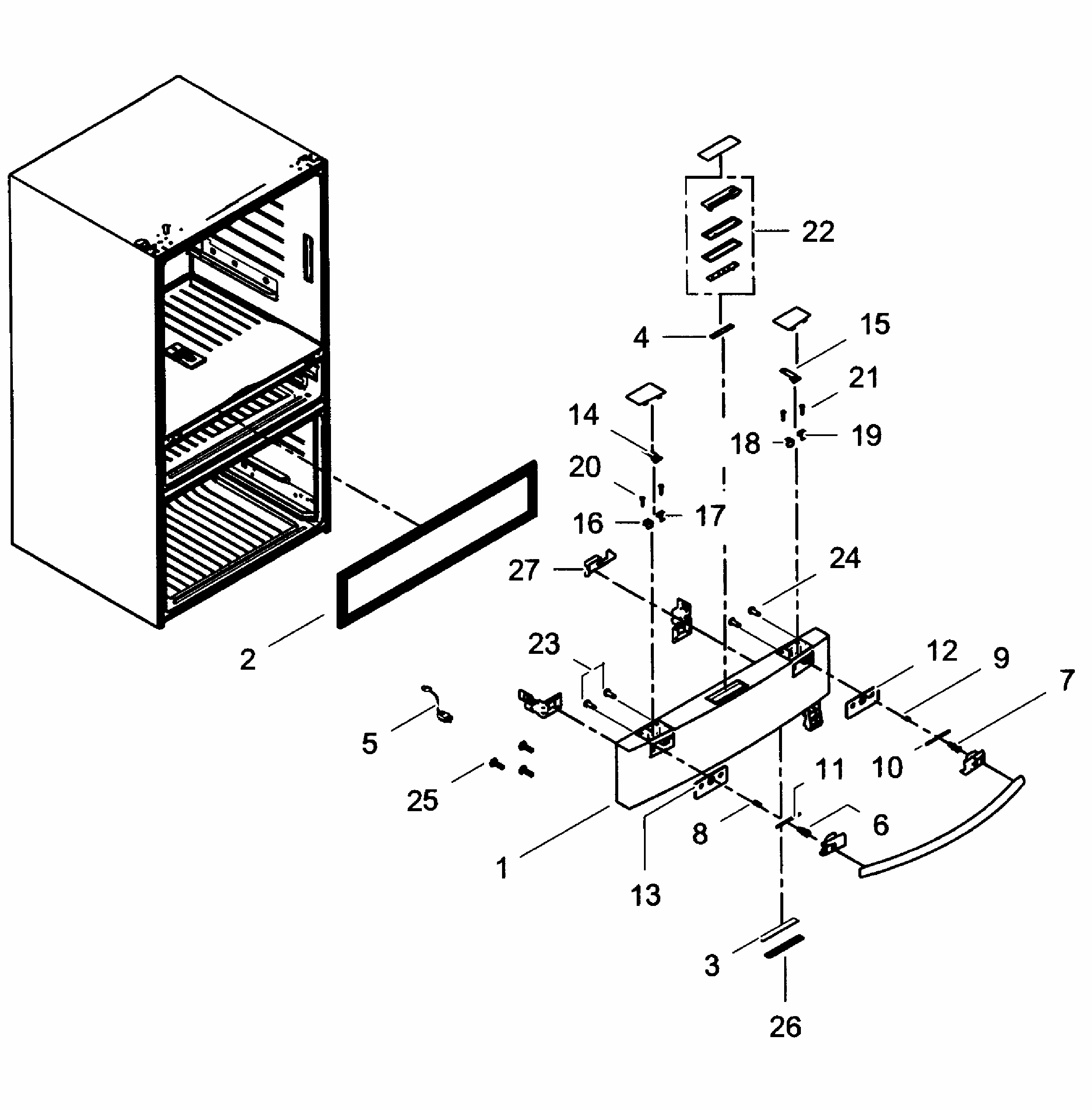 Flexzone Door Diagram and Parts List for RF31FMESBSR AA-0001 Samsung Refrigerator