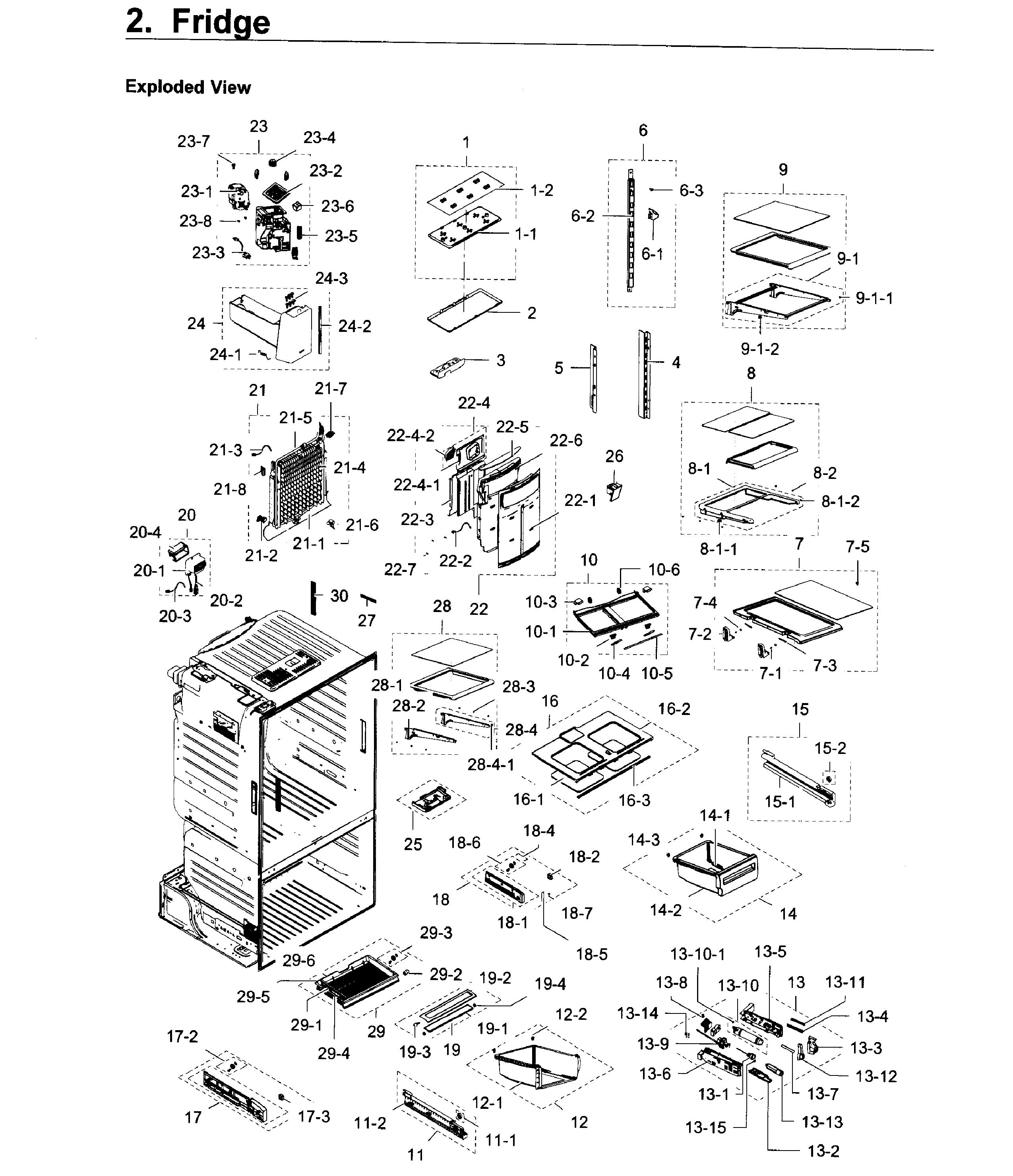 Fridge Diagram and Parts List for RF28HDEDPWW AA-0006 Samsung Refrigerator