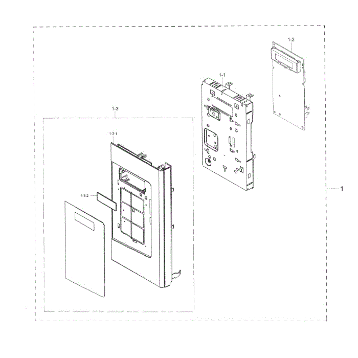 Control Panel Diagram and Parts List for ME16K3000AB AA-00 Samsung Microwave Oven Combo