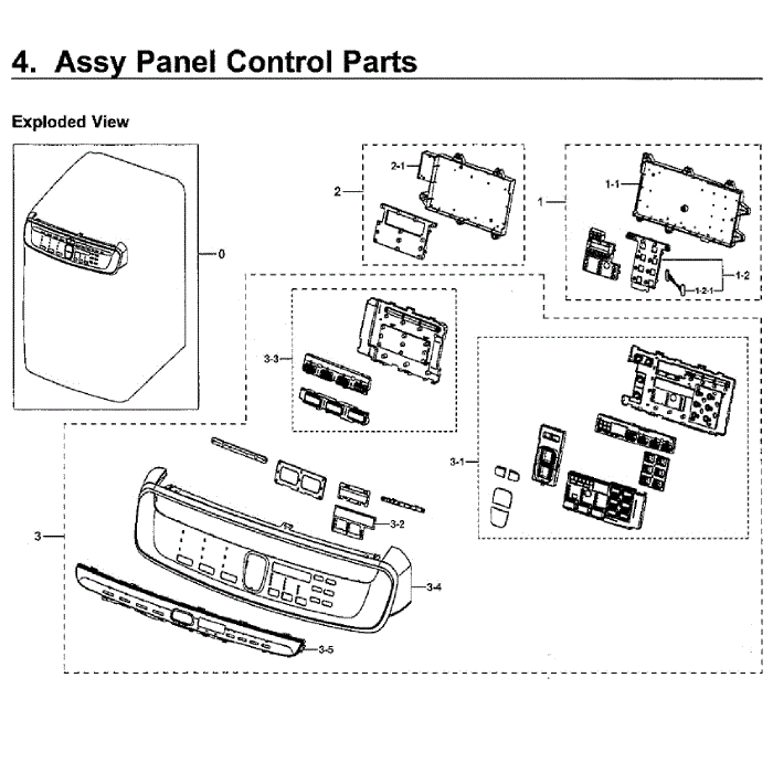 Control Panel Diagram and Parts List for WV55M9600AV A5-00 Samsung Washer
