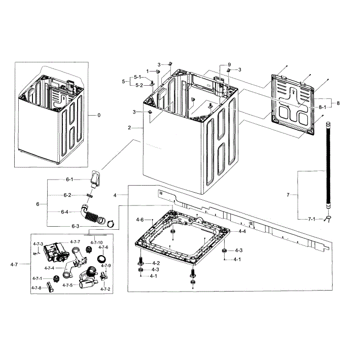 Frame Diagram and Parts List for WA456DRHDSU AA-03 Samsung Washer