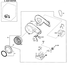 Motor Assy Diagram and Parts List for DV419AGU XAA-0002 Samsung Dryer