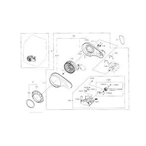 Motor Diagram and Parts List for DV331AGR XAA-01 Samsung Dryer