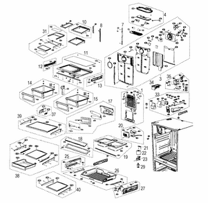 Refrigerator Diagram and Parts List for RF267ADRS XAA-0000 Samsung Refrigerator