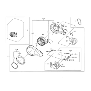 Motor Duct Diagram and Parts List for DV45H7000GP A3-0000 Samsung Dryer