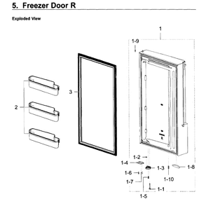 Freezer Door R Diagram and Parts List for RF28K9580SR (AA)(0000) Samsung Refrigerator