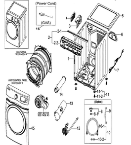 Main Assy Diagram and Parts List for DV511AGR XAA-0003 Samsung Dryer