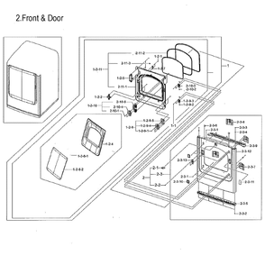 Door Assembly Diagram and Parts List for DVG52M8650V A3-0000 Samsung Dryer