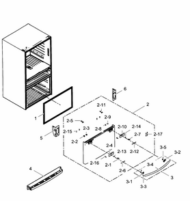 Part Location Diagram of DA82-02130A Samsung A/S Assembly-PACKING DOOR FR
