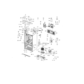 Cabinet Diagram and Parts List for RFG298HDWP XAA-01 Samsung Refrigerator