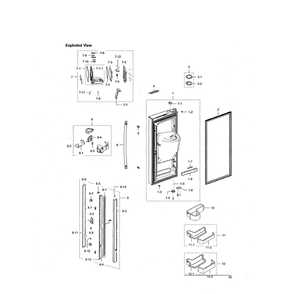 Left Refrigerator Door Diagram and Parts List for RFG298HDWP XAA-01 Samsung Refrigerator