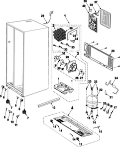 Machine Compartment-compressor Diagram and Parts List for RS2624WW XAA Samsung Refrigerator