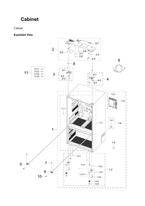 Cabinet Parts Diagram and Parts List for RF30BB620012 AA-00 Samsung Refrigerator