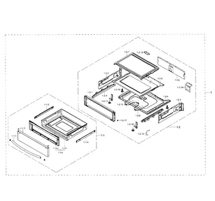 Drawer Section Diagram and Parts List for NE59J7850WG AA-0001 Samsung Range