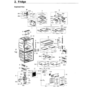 Fridge Diagram and Parts List for RF28K9070SG AA-02 Samsung Refrigerator