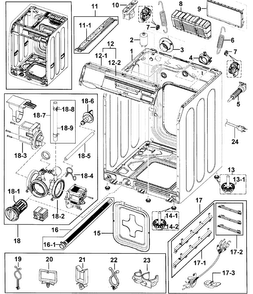Cabinet Diagram and Parts List for WF448AAP XAA-0008 Samsung Washer