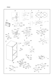 Refrigerator Diagram and Parts List for RF23HCEDBSG AA-01 Samsung Refrigerator