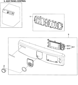 Control Panel Diagram and Parts List for DV419AGU XAA-0002 Samsung Dryer
