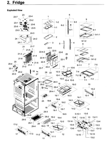 Fridge Diagram and Parts List for RF28HDEDPWW AA-0007 Samsung Refrigerator